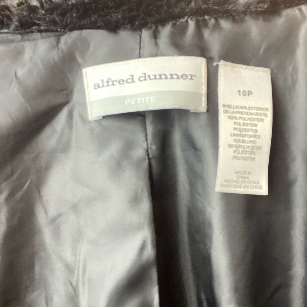 Chicos Zip Up Jacket Black/Navy Print with Mesh Stripe Inserts Size S or 4/6 - Picture 3 of 7